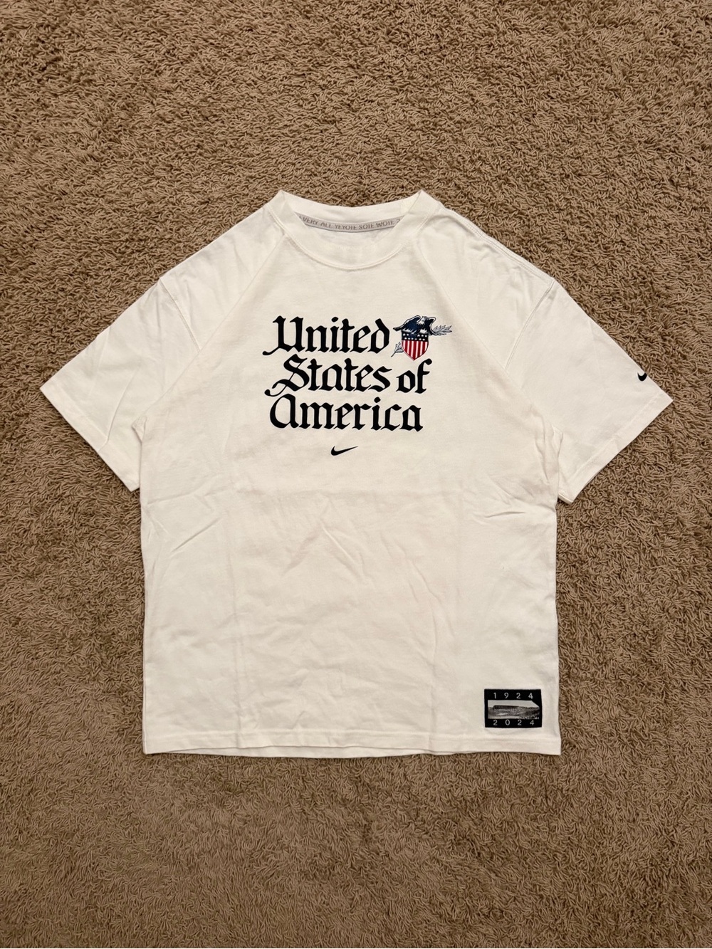 Nike Team USA Shirt Mens M White Premium Essentials Icon America 1924 Olympics